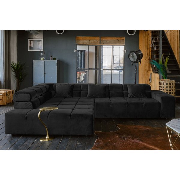 KAWOLA Ecksofa NEVADA, Couch L-Form rechts oder links, mit oder ohne Sitzvorzug Velvet