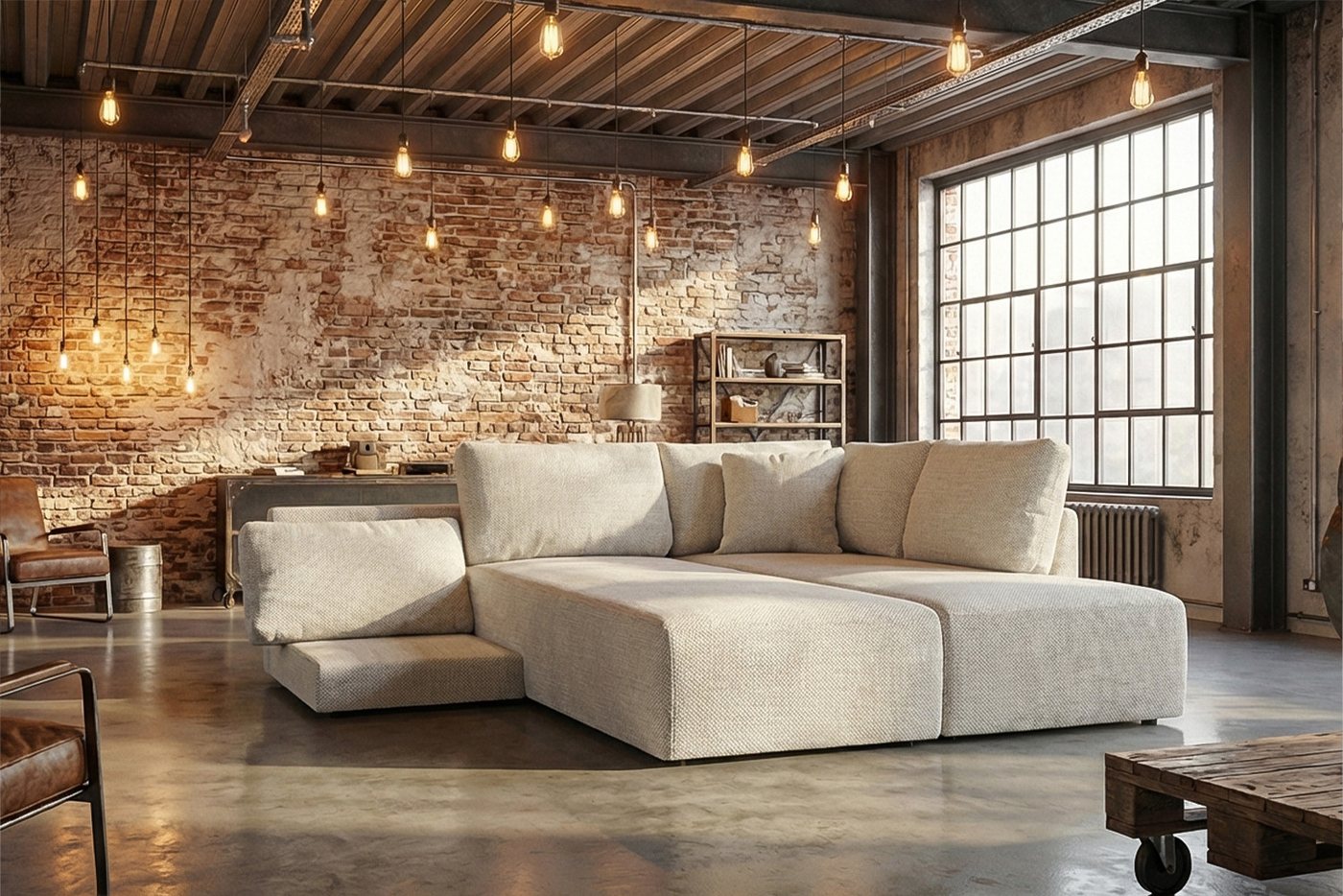 KAWOLA Schlafsofa SADIRA Ecksofa mit Schlaffunktion – Modern & Komfortabel, Eckcouch mit Stoffbezug – Bettsofa – Viel Platz, hoher Wohnkomfort – Bild 3 von 5