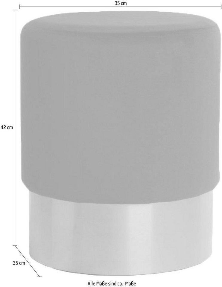 Kayoom Hocker Nano 110, Hocker in stilvollem Design, runde Form, mit Fuß aus Metall (1 St), Golz Akzente, mit pflegeleichtem Stoffbezug, runde Form – Bild 5 von 5