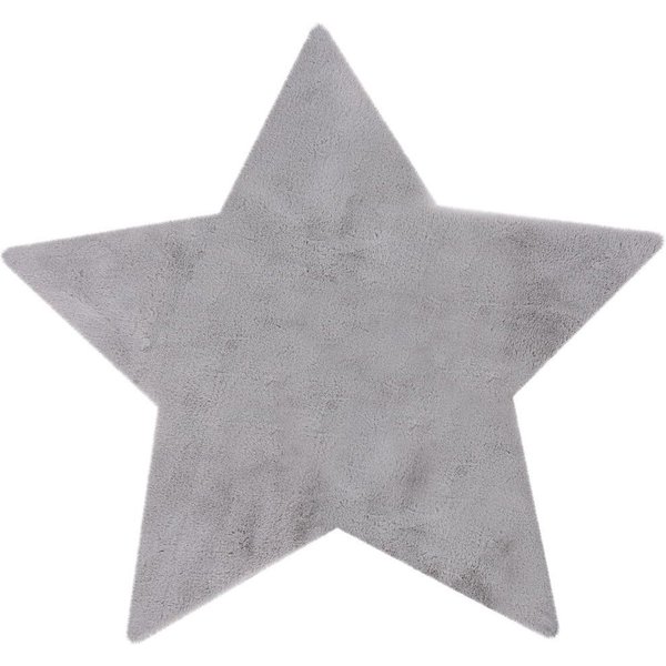 Kayoom Kinderteppich Lille 868, sternförmig, Höhe: 15 mm, Kurzflor, Rabbit, weich flauschig, Stern Kontur