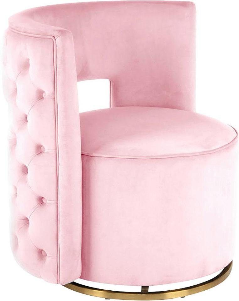Kayoom Sessel Drehsessel Beverly 125, drehbar, Gestell aus Eisen,samtige Oberfläch (1-St), rund, glamourös, gesteppter Rücken, abgerundete,Drehsessel – Bild 2 von 5