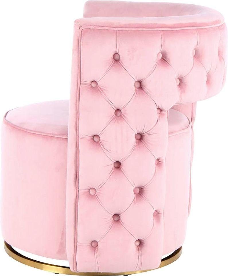 Kayoom Sessel Drehsessel Beverly 125, drehbar, Gestell aus Eisen,samtige Oberfläch (1-St), rund, glamourös, gesteppter Rücken, abgerundete,Drehsessel – Bild 5 von 5