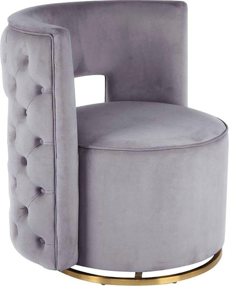 Kayoom Sessel Drehsessel Beverly 125, drehbar, Gestell aus Eisen,samtige Oberfläch (1-St), rund, glamourös, gesteppter Rücken, abgerundete,Drehsessel – Bild 2 von 5