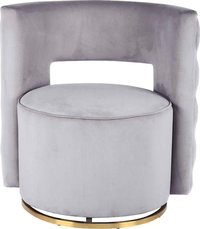 Kayoom Sessel Drehsessel Beverly 125, drehbar, Gestell aus Eisen,samtige Oberfläch (1-St), rund, glamourös, gesteppter Rücken, abgerundete,Drehsessel – Bild 3 von 5
