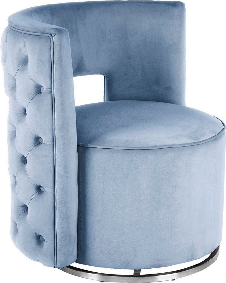 Kayoom Sessel Drehsessel Beverly 125, drehbar, Gestell aus Eisen,samtige Oberfläch (1-St), rund, glamourös, gesteppter Rücken, abgerundete,Drehsessel – Bild 3 von 5