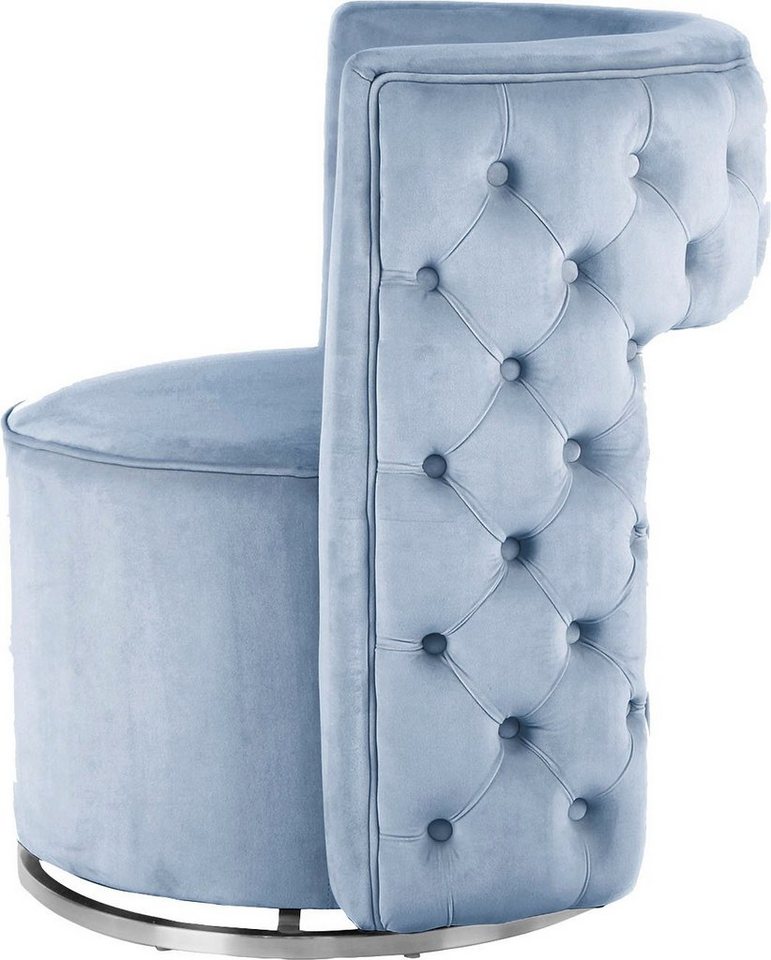 Kayoom Sessel Drehsessel Beverly 125, drehbar, Gestell aus Eisen,samtige Oberfläch (1-St), rund, glamourös, gesteppter Rücken, abgerundete,Drehsessel – Bild 5 von 5