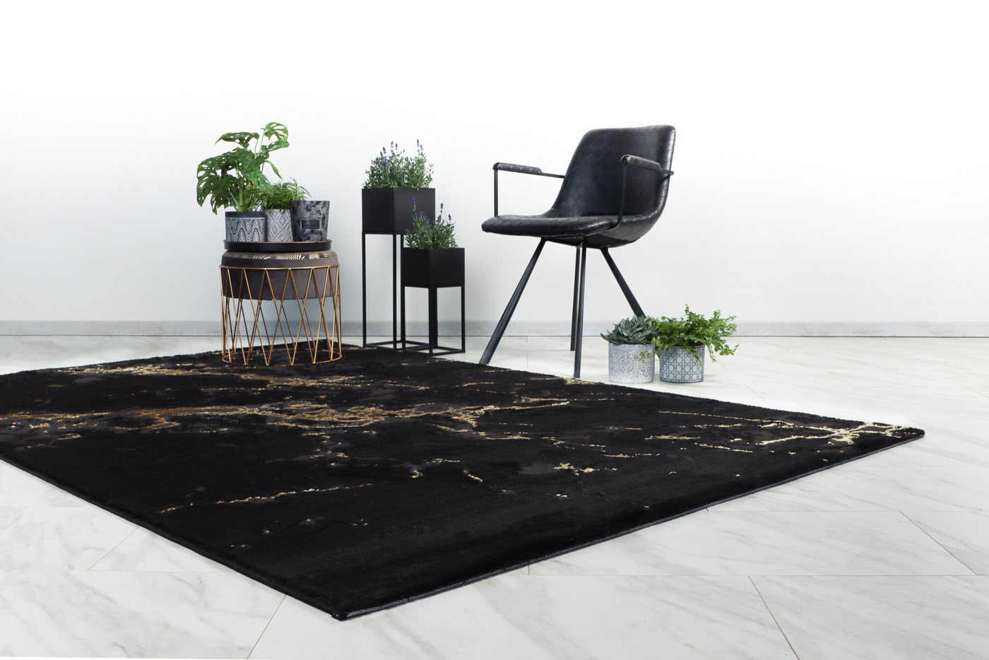 Kayoom Teppich Mineral 425, rechteckig, Höhe: 12 mm, Kurzflor, Hoch Tief Struktur, Wohnzimmer – Bild 2 von 5