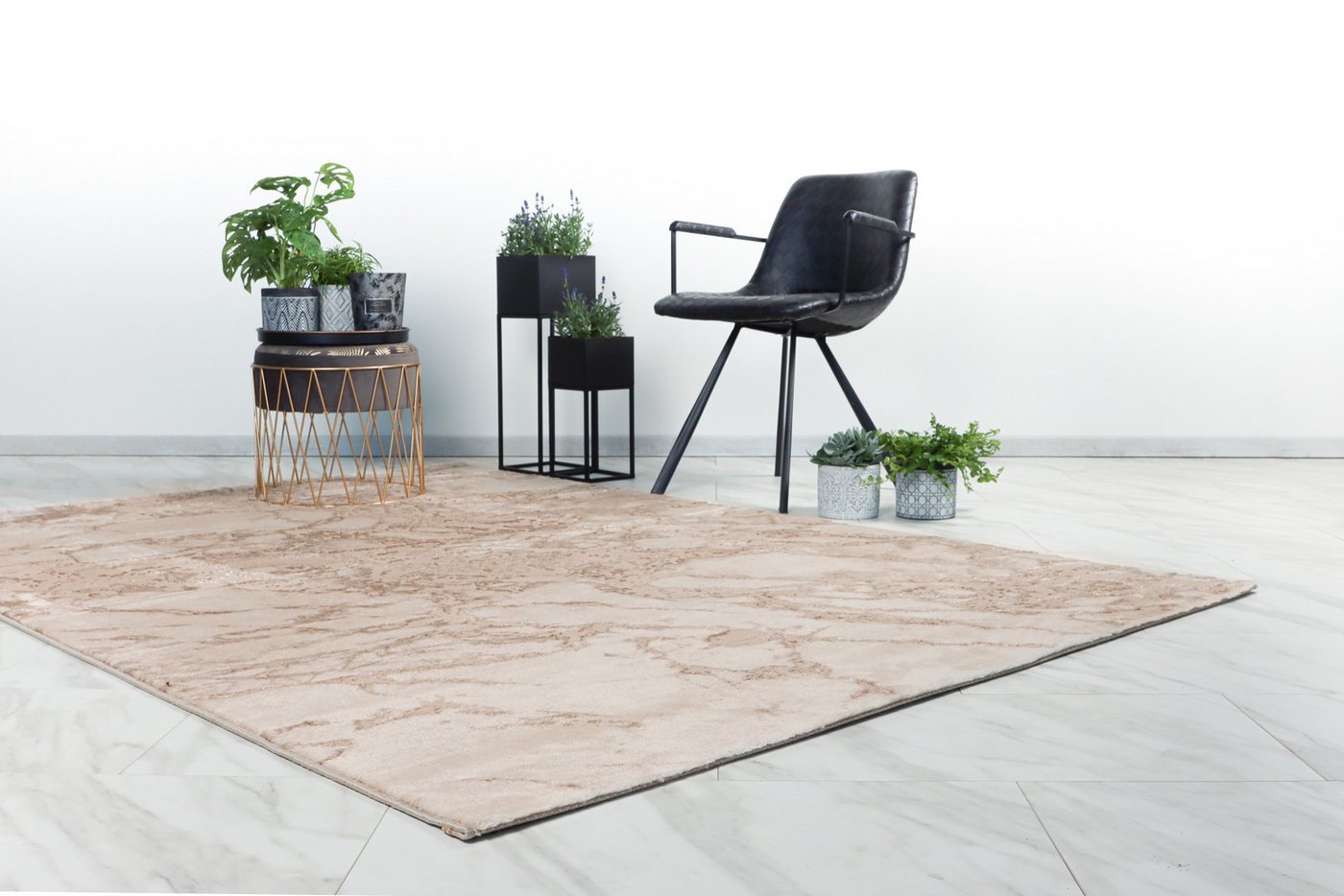 Kayoom Teppich Mineral 425, rechteckig, Höhe: 12 mm, Kurzflor, Hoch Tief Struktur, Wohnzimmer – Bild 2 von 5