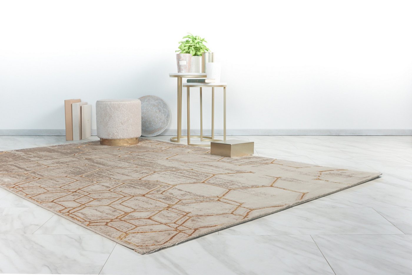Kayoom Teppich Mineral 525, rechteckig, Höhe: 12 mm, Kurzflor, Hoch Tief Struktur, Wohnzimmer – Bild 3 von 5