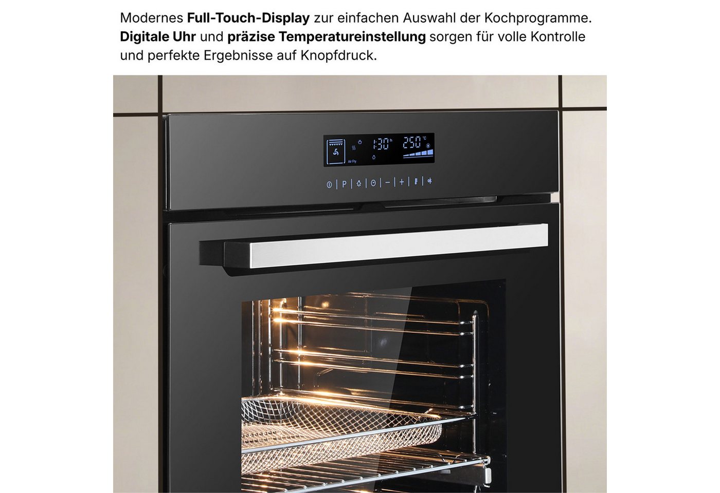 KB Elements Induktions Herd-Set Kratzfestes Induktion 60 cm mit Einbaubackofen 60 cm, mit 2-fach-Teleskopauszug, Einbaubackofen Full Touch, Kratzfestes Induktio – Bild 5 von 5
