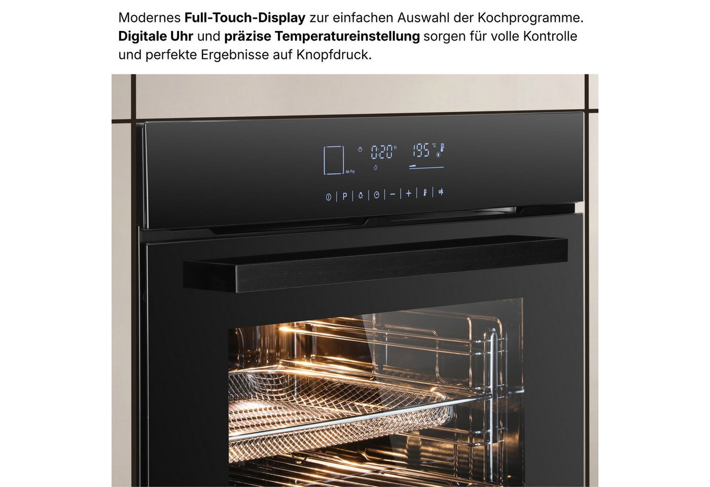 KB Elements Induktions Herd-Set Kratzfestes Induktion 60 cm mit Einbaubackofen 60 cm, mit 2-fach-Teleskopauszug, Einbaubackofen Full Touch, Kratzfestes Induktio – Bild 4 von 5