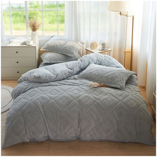 KEAYOO Bettwäsche TF, Polyester, 2 teilig, Flauschig warmes Teddy Plüsch warm für Winter