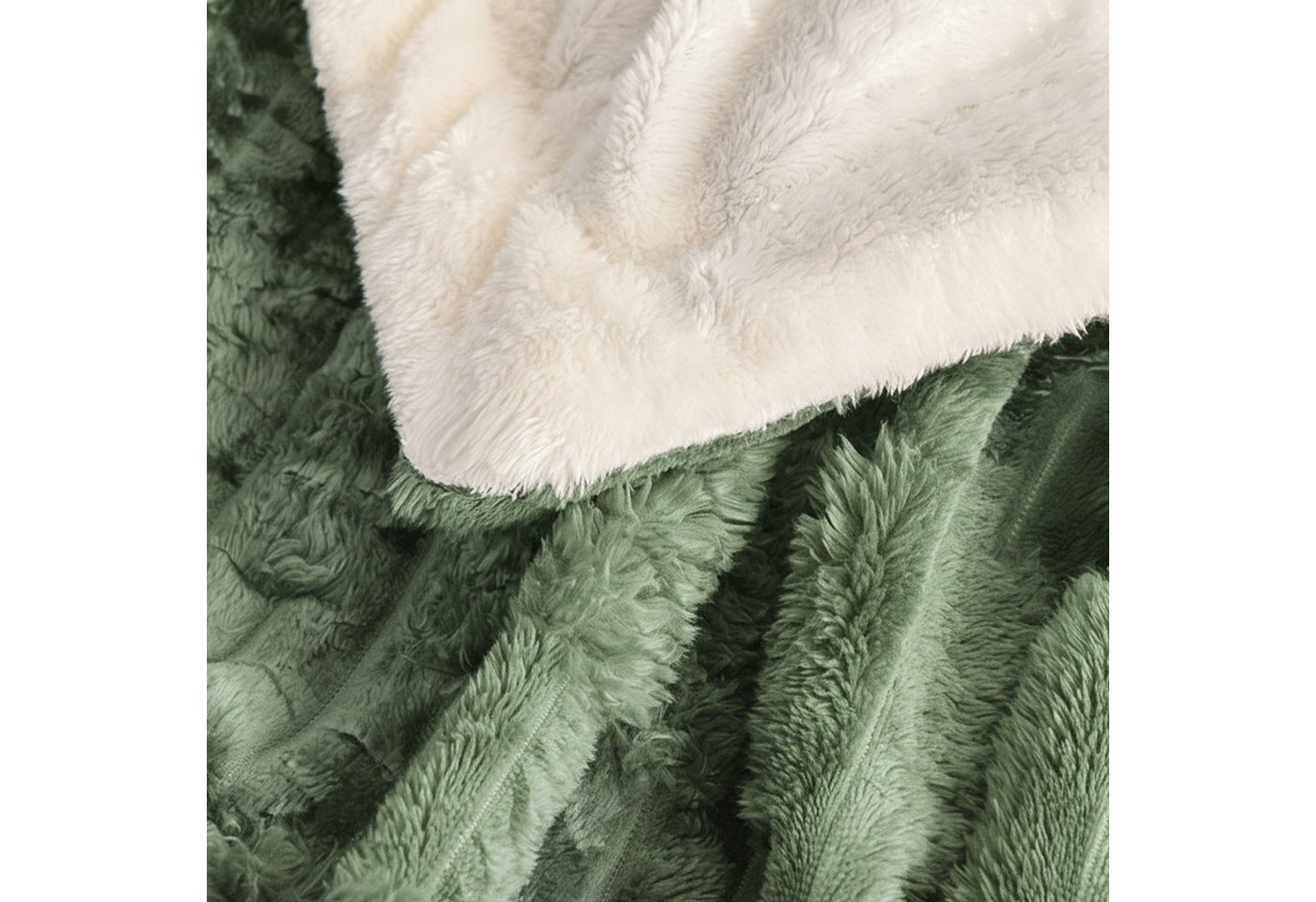 Wohndecke MT09, KEAYOO, Sherpa Fleece Warm Decke Kuscheldecken für Bett, Sofa und Couch – Bild 3 von 5