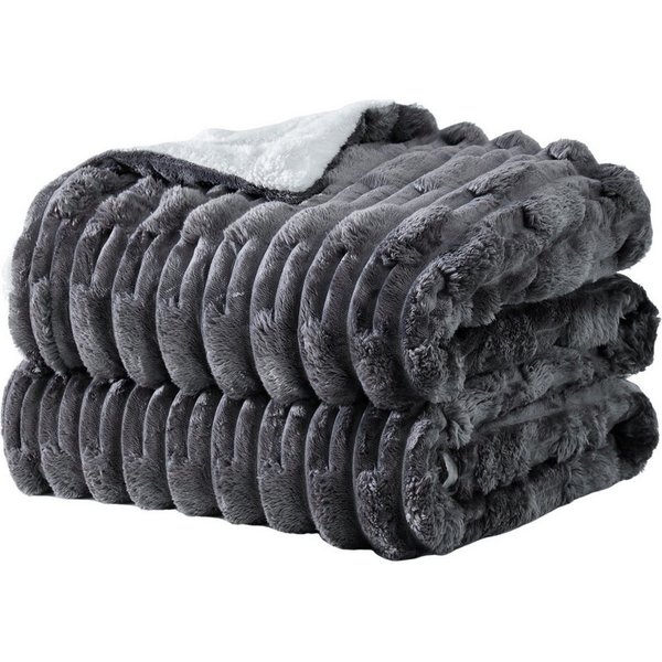 Wohndecke MT09, KEAYOO, Sherpa Fleece Warm Decke Kuscheldecken für Bett, Sofa und Couch