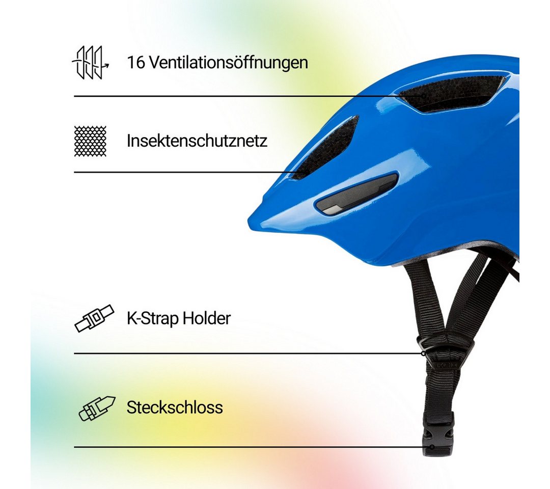 KED Fahrradhelm Dyno Kinderhelm, In-Mold Technologie, Verstellbarer Passform & Reflektoren – Bild 2 von 5