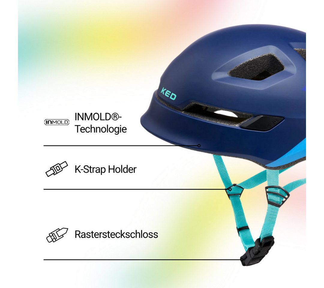 KED Kinderfahrradhelm POP Kinderhelm, Leicht Mit 8 Belüftungsöffnungen, MIPS Schutz, LED-Rücklicht – Bild 2 von 5