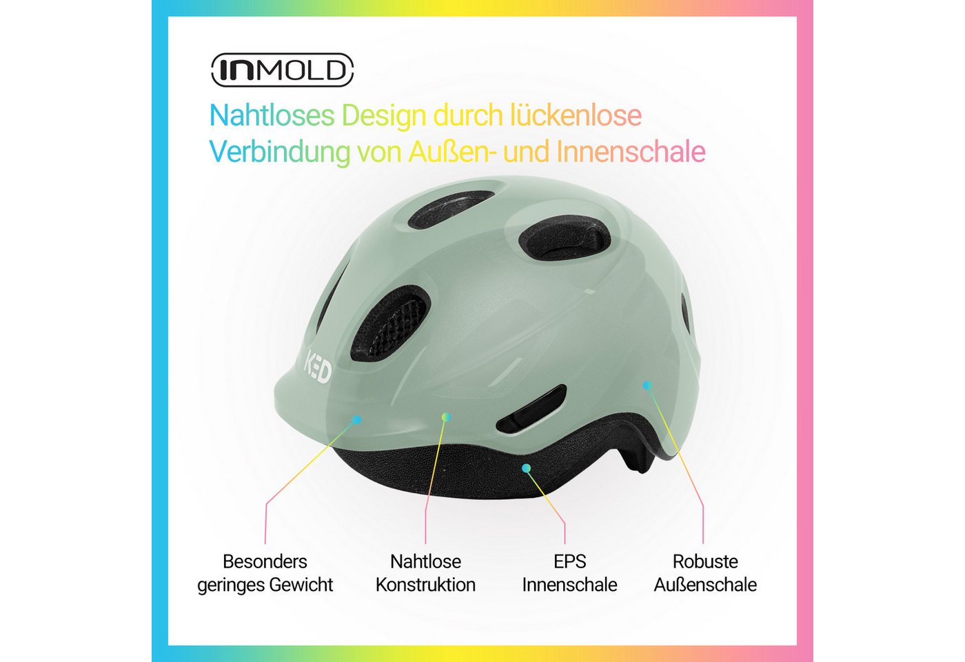 KED Kinderhelm Meggy Spark Kinderfahrradhelm, Inmold, 360° Verstellsystem, Reflektoren, Insektenschutznetz – Bild 3 von 5