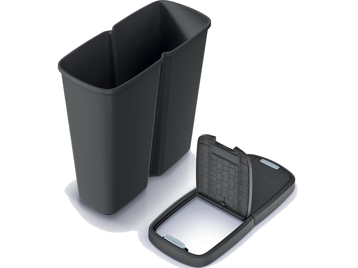 Keden Mülleimer Compacra NDAB50, 50L, Duo-Deckel-System – Bild 2 von 5