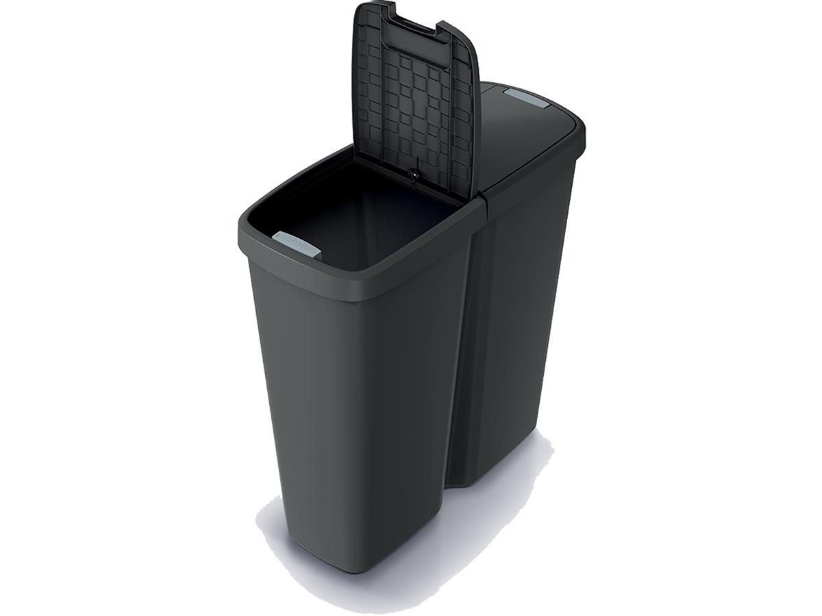 Keden Mülleimer Compacra NDAB50, 50L, Duo-Deckel-System – Bild 3 von 5