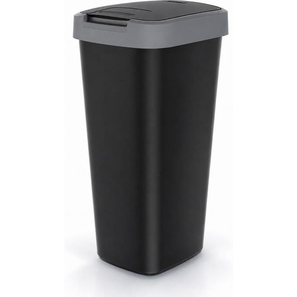 Keden Mülleimer Compacta Q Flap 25 Liter, Schwing- und Klappdeckel 25L Kunststoff Schwarz/ Smooth Grau