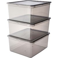 keeeper 3er-Pack Aufbewahrungsbox 'Bea' mit Deckel, air control, 3 x 18 l, transparent