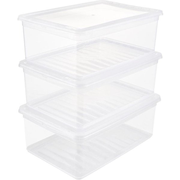 keeeper Aufbewahrungsbox bea, clearbox mit Air Control-System (Set, 3 St), 3 x 11 l, stapelbar, 39 x 26,5 x14 cm