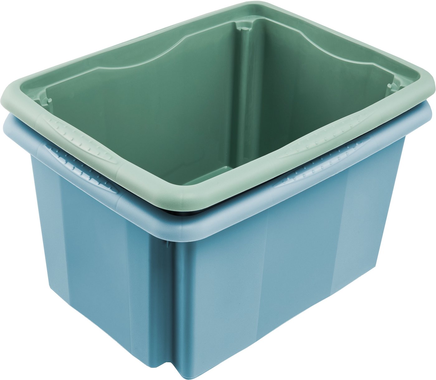 keeeper Aufbewahrungsbox Emil, 3er Set, 15 L, 38 x 28,5 x 20,5 cm (Set, 3 St), ineinander und aufeinander stapelbar – Bild 4 von 5