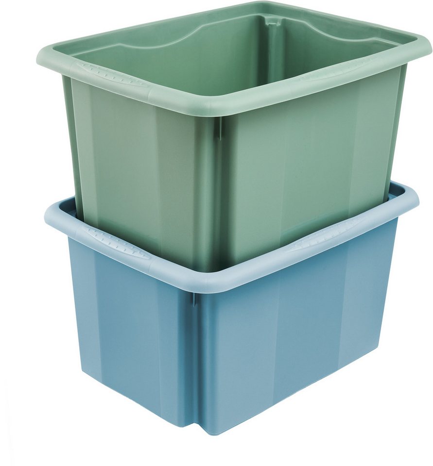 keeeper Aufbewahrungsbox Emil, 3er Set, 15 L, 38 x 28,5 x 20,5 cm (Set, 3 St), ineinander und aufeinander stapelbar – Bild 5 von 5