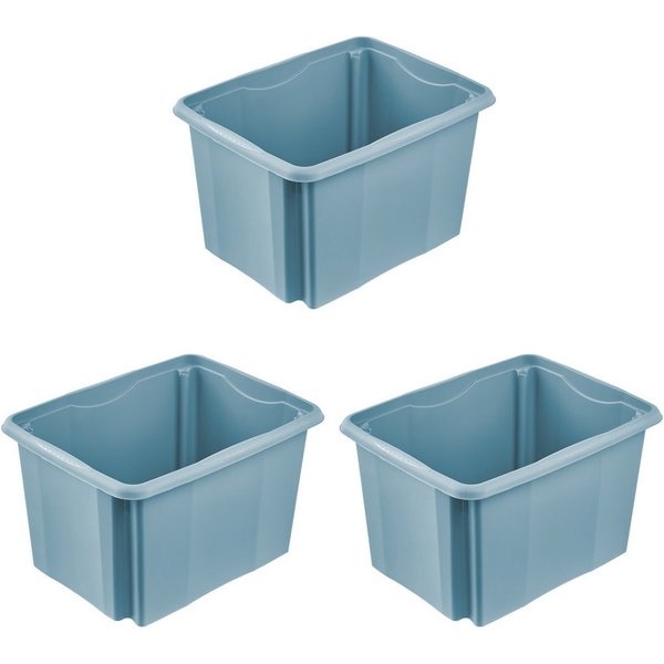 keeeper Aufbewahrungsbox Emil, 3er Set, 30 L, 44,5 x 34,5 x 27 cm (Set, 3 St), ineinander und aufeinander stapelbar