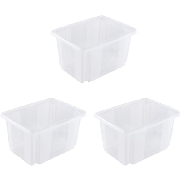 keeeper Aufbewahrungsbox Emil, 3er Set, 15 L, 38 x 28,5 x 20,5 cm (Set, 3 St), ineinander und aufeinander stapelbar