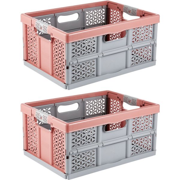 keeeper Klappbox Profi-Klappbox lea mit Softgriffen (Set 2 St) 32 l, 48,5x35x23,5 cm, 32 l, Soft-Touch-Griffe, zusammenklappbar, leicht zu reinigen