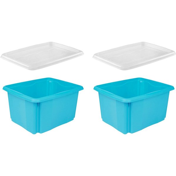 keeeper Organizer emil (Set, 2 St., 2), Aufbewahrungsbox, 24 L, mit Deckel, hochwertiger Kunststoff