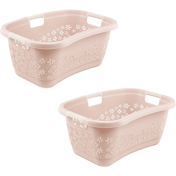 keeeper Wäschekorb lasse, 2er Set, Korb mit Softgriffen, 65 x 45 x 28 cm, 50 l (Set, 2 St), ergonomische Form, komfortable Softgriffe, Hüftstütze