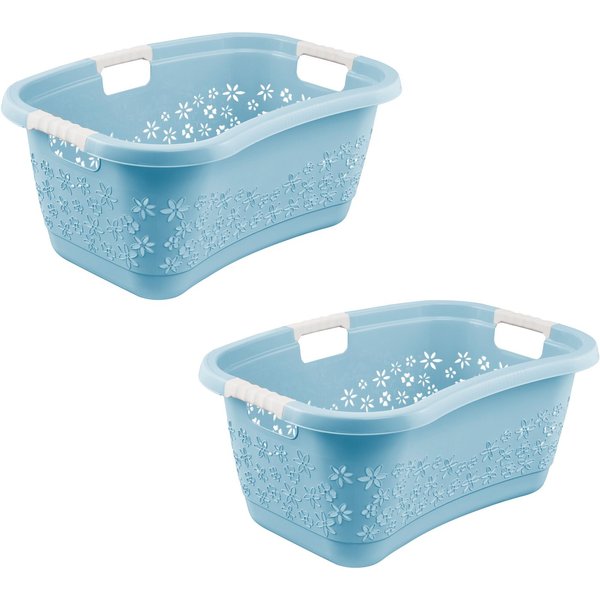 keeeper Wäschekorb lasse, 2er Set, Korb mit Softgriffen, 65 x 45 x 28 cm, 50 l (Set, 2 St), ergonomische Form, komfortable Softgriffe, Hüftstütze