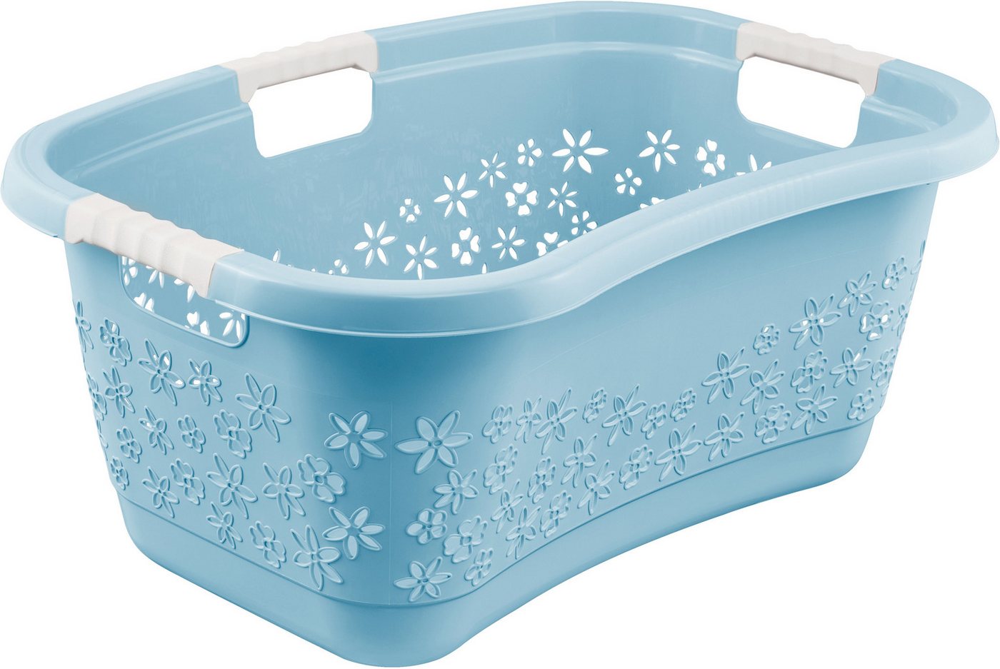 keeeper Wäschekorb lasse, 2er Set, Korb mit Softgriffen, 65 x 45 x 28 cm, 50 l (Set, 2 St), ergonomische Form, komfortable Softgriffe, Hüftstütze – Bild 2 von 5