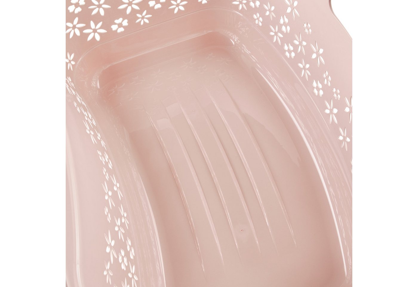 keeeper Wäschekorb lasse, ergonomisch, mit Softgriffen, 65 x 45 x 28 cm, 50 l (1 St), hochweritge Wäschewanne mit luftdurchlässigem Dekor – Bild 3 von 5