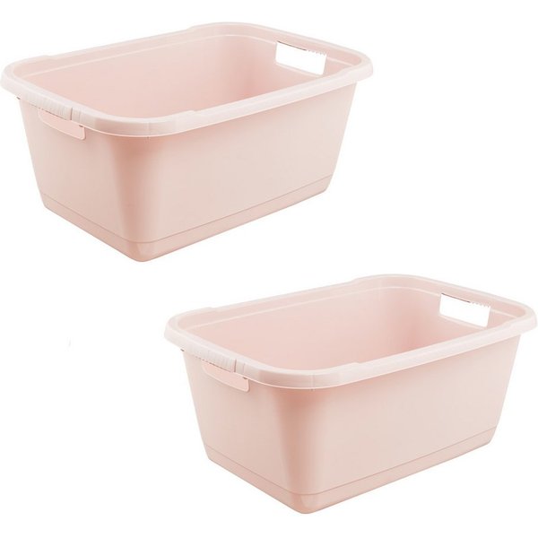 keeeper Wäschewanne aenna, 2er Set, 65 x 44 x 28 cm, 52 l (Set, 2 St), praktische Griffe, platzsparend ineinander nestbar