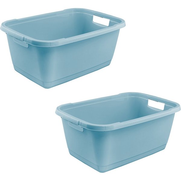 keeeper Wäschewanne aenna, 2er Set, 65 x 44 x 28 cm, 52 l (Set, 2 St), praktische Griffe, platzsparend ineinander nestbar