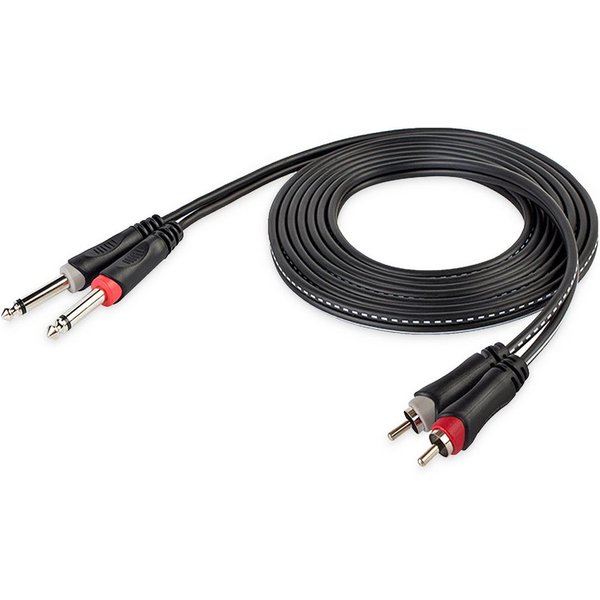 keepdrum keepdrum Adapter-Kabel ac017b 2x RCA Cinch zu 2x 6,35mm TS-Klinke 2m Audio-Kabel, 2x 3,6mm Klinkenstecker, zu 2x RCA Cinch (200 cm), Adapter-Kabel
