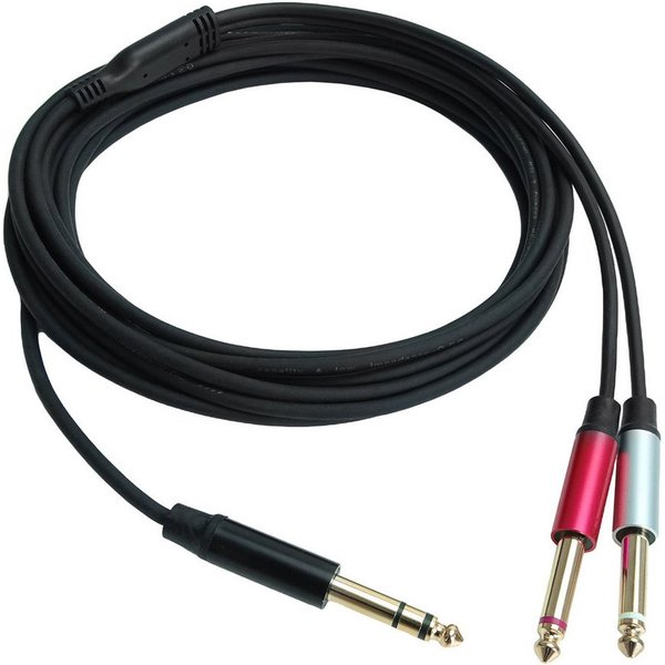 keepdrum keepdrum Splitter-Kabel AC048M 6,35mm Klinke 1x Stereo zu 2x Mono 5m Audio-Adapter 6,35-mm-Klinke zu 6,35-mm-Klinke, 500 cm, Audio-Splitter Kabel Klink