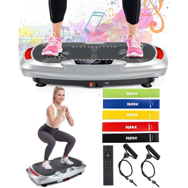 kehot Vibrationsplatte 4D Vibrationsplatte mit 3 Motoren–Profi Ganzkörpertraining für zuhause, 300 W, 120 Intensitätsstufen, (5 Programme, Bluetooth-Musik & Mag