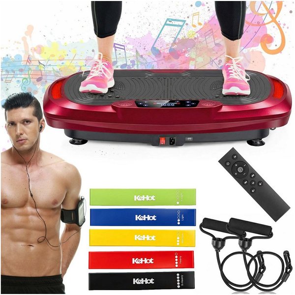 kehot Vibrationsplatte 4D Vibrationsplatte mit 3 Motoren–Profi Ganzkörpertraining für zuhause, 300 W, 120 Intensitätsstufen, (5 Programme, Bluetooth-Musik & Mag