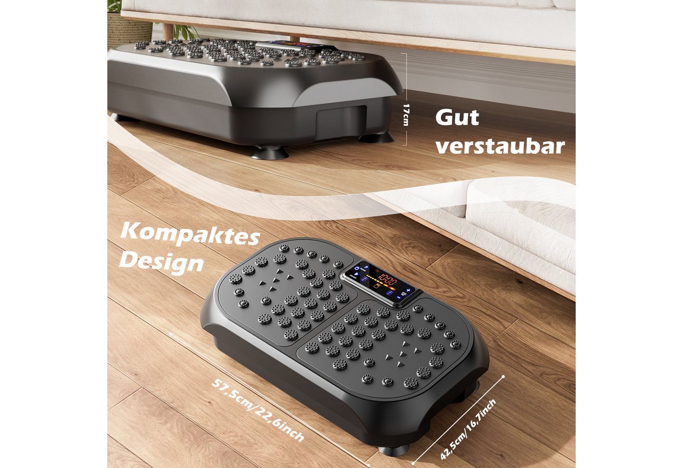 kehot Vibrationsplatte 4D Vibrationsplatte Profi-Ganzkörpertraining für Zuhause,Leise Motoren, 200 W, 99 Intensitätsstufen, (Fitnessgerät für Muskelaufbau & Fet – Bild 2 von 5