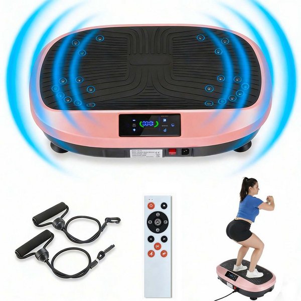 kehot Vibrationsplatte Ganzkörper, 3D Fitnessgeräte mit 2 Bändern & Fernbedienung, 200 W, 120 Intensitätsstufen, (Set, mit Trainingsbandern), Schwingung Modus, 