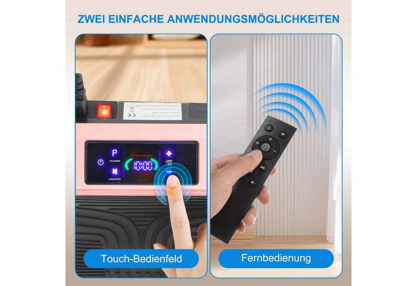 kehot Vibrationsplatte Ganzkörper, 3D Fitnessgeräte mit 2 Bändern & Fernbedienung, 200 W, 120 Intensitätsstufen, (Set, mit Trainingsbandern), Schwingung Modus,  – Bild 3 von 5