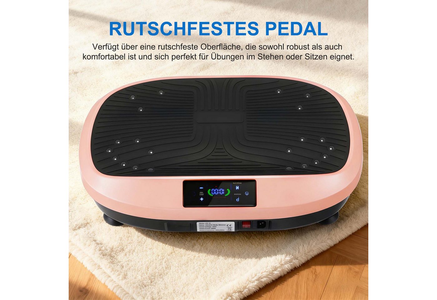 kehot Vibrationsplatte Ganzkörper, 3D Fitnessgeräte mit 2 Bändern & Fernbedienung, 200 W, 120 Intensitätsstufen, (Set, mit Trainingsbandern), Schwingung Modus,  – Bild 4 von 5