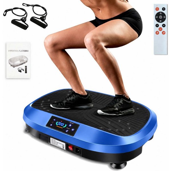 kehot Vibrationsplatte Ganzkörper, 3D Fitnessgeräte mit 2 Bändern & Fernbedienung, 200 W, 120 Intensitätsstufen, (Set, mit Trainingsbandern), Schwingung Modus, 