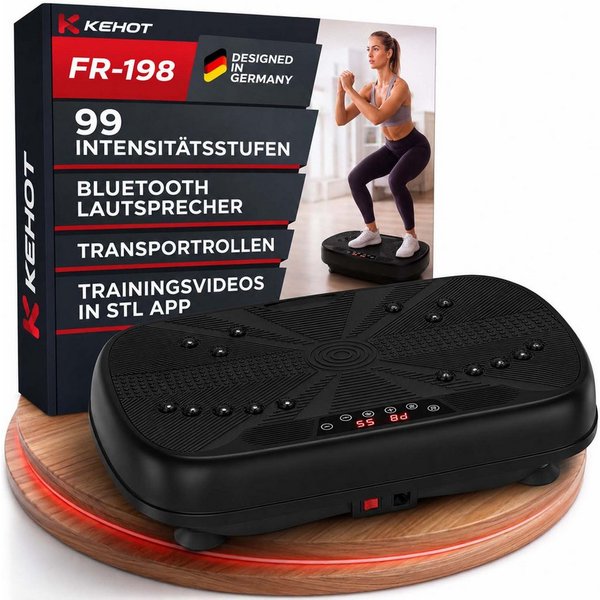 kehot Vibrationsplatte Leise und Kompakte Vibrationsplatte für Körperformung,Entspannung, 200 W, 99 Intensitätsstufen, Fitnessgeräte für Ganzkörpertraining mit 