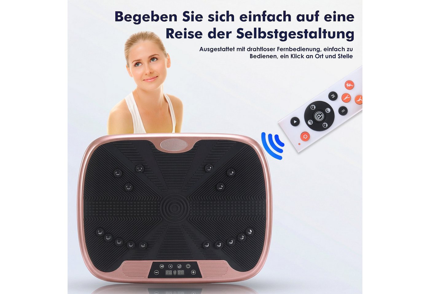 kehot Vibrationsplatte Vibrationsplatte mit Doppelmotoren, Fernbedienung & Trainingsbänder, 200 W, 99 Intensitätsstufen, (für Abnehmen, Ganzkörpertraining, Musk – Bild 4 von 5