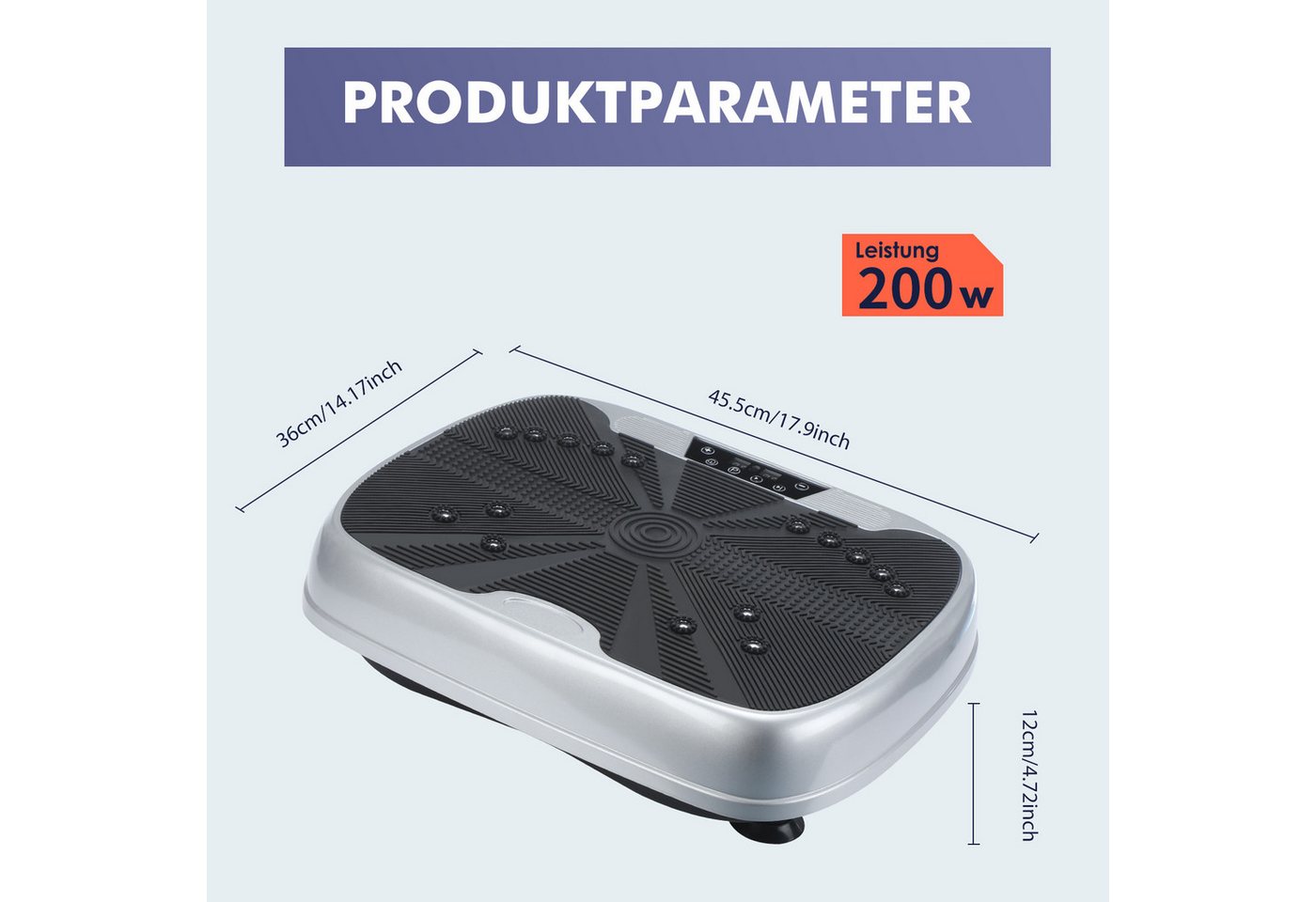 kehot Vibrationsplatte Vibrationsplatte mit Doppelmotoren, Fernbedienung & Trainingsbänder, 200 W, 99 Intensitätsstufen, (für Abnehmen, Ganzkörpertraining, Musk – Bild 2 von 5